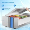 image:imageROVSUN Refrigerated Condiment Prep Station 59 Sandwich Prep Table ETL NSF 342QT Salad Bar Prep Rail wAuto Defrost Temp Control Stainless Steel Cover amp 6  13 Pan for Restaurant Food TruckStainless 40