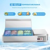 image:imageROVSUN Refrigerated Condiment Prep Station 59 Sandwich Prep Table ETL NSF 342QT Salad Bar Prep Rail wAuto Defrost Temp Control Stainless Steel Cover amp 6  13 Pan for Restaurant Food TruckStainless 48