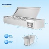 image:imageROVSUN Refrigerated Condiment Prep Station 59 Sandwich Prep Table ETL NSF 342QT Salad Bar Prep Rail wAuto Defrost Temp Control Stainless Steel Cover amp 6  13 Pan for Restaurant Food TruckStainless 59