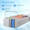 image:imageROVSUN Refrigerated Condiment Prep Station 59 Sandwich Prep Table ETL NSF 342QT Salad Bar Prep Rail wAuto Defrost Temp Control Stainless Steel Cover amp 6  13 Pan for Restaurant Food TruckGlass 48