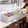 image:imageROVSUN Refrigerated Condiment Prep Station 59 Sandwich Prep Table ETL NSF 342QT Salad Bar Prep Rail wAuto Defrost Temp Control Stainless Steel Cover amp 6  13 Pan for Restaurant Food TruckGlass 48