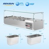 image:imageROVSUN Refrigerated Condiment Prep Station 59 Sandwich Prep Table ETL NSF 342QT Salad Bar Prep Rail wAuto Defrost Temp Control Stainless Steel Cover amp 6  13 Pan for Restaurant Food TruckGlass 48