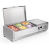image:imageROVSUN Refrigerated Condiment Prep Station 59 Sandwich Prep Table ETL NSF 342QT Salad Bar Prep Rail wAuto Defrost Temp Control Stainless Steel Cover amp 6  13 Pan for Restaurant Food TruckStainless 40