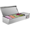 image:imageROVSUN Refrigerated Condiment Prep Station 59 Sandwich Prep Table ETL NSF 342QT Salad Bar Prep Rail wAuto Defrost Temp Control Stainless Steel Cover amp 6  13 Pan for Restaurant Food TruckStainless 48