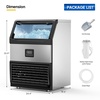 image:imageROVSUN 90LBS24H Commercial Ice Maker Machine with 11lbs Storage Bin FreestandingCountertop Ice Machine with 2 Water Inlets Ice Scoop amp Water Filter for Home Office Restaurant Bar Cafe UseSilver