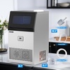 image:imageROVSUN 90LBS24H Commercial Ice Maker Machine with 11lbs Storage Bin FreestandingCountertop Ice Machine with 2 Water Inlets Ice Scoop amp Water Filter for Home Office Restaurant Bar Cafe UseSilver