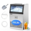 image:imageROVSUN 90LBS24H Commercial Ice Maker Machine with 11lbs Storage Bin FreestandingCountertop Ice Machine with 2 Water Inlets Ice Scoop amp Water Filter for Home Office Restaurant Bar Cafe UseSilver