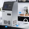 image:imageROVSUN 90LBS24H Commercial Ice Maker Machine with 11lbs Storage Bin FreestandingCountertop Ice Machine with 2 Water Inlets Ice Scoop amp Water Filter for Home Office Restaurant Bar Cafe UseSilver