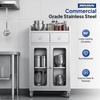 image:imageROVSUN Stainless Steel Table with Cabinet amp Wheels 236 x 157 Commercial Kitchen Workbench for Pre Work with Glass Door Large Space Storage for Kitchen Restaurant Hotel Garage Warehouse236W x 157D with Drawer
