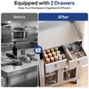 image:imageROVSUN Stainless Steel Table with Cabinet amp Wheels 236 x 157 Commercial Kitchen Workbench for Pre Work with Glass Door Large Space Storage for Kitchen Restaurant Hotel Garage Warehouse236W x 157D with Drawer