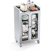 image:imageROVSUN Stainless Steel Table with Cabinet amp Wheels 236 x 157 Commercial Pre Work Table with Glass Door amp Drawers Large Space Storage for Kitchen Restaurant Hotel Garage Warehouse Outdoor236W x 157D