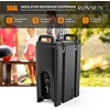 image:imageROVSUN Insulated Beverage Dispenser 12Gallon Drink Dispenser Foodgrade LLDPE Ice and Hot Drink Server wHandles Faucet amp 50 Cups Hot and Cold Beverage Server for Catering Event Party Restaurant5Gal