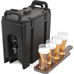 image:imageROVSUN Insulated Beverage Dispenser 12Gallon Drink Dispenser Foodgrade LLDPE Ice and Hot Drink Server wHandles Faucet amp 50 Cups Hot and Cold Beverage Server for Catering Event Party Restaurant25Gal
