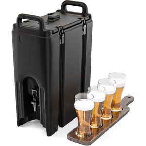 image:imageROVSUN Insulated Beverage Dispenser 12Gallon Drink Dispenser Foodgrade LLDPE Ice and Hot Drink Server wHandles Faucet amp 50 Cups Hot and Cold Beverage Server for Catering Event Party Restaurant5Gal